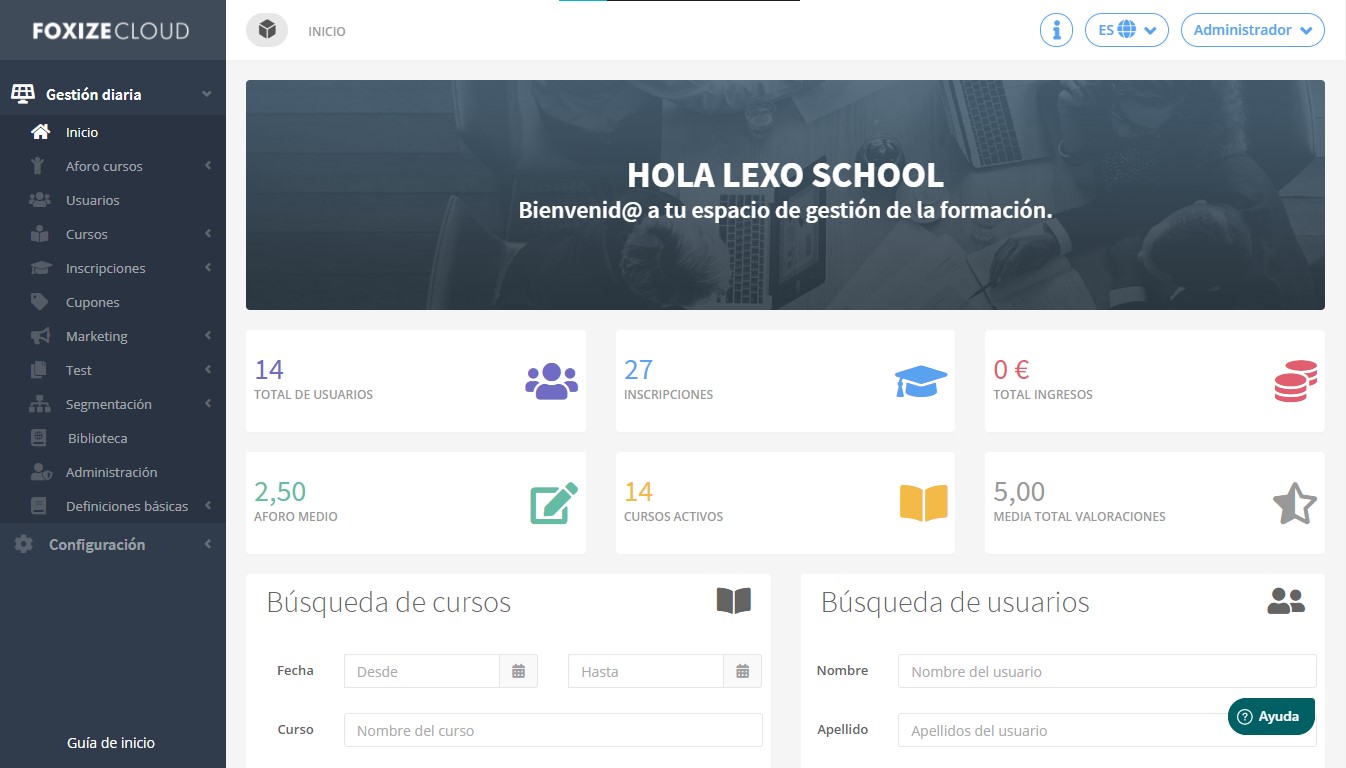 screenshot of Foxize Cloud
